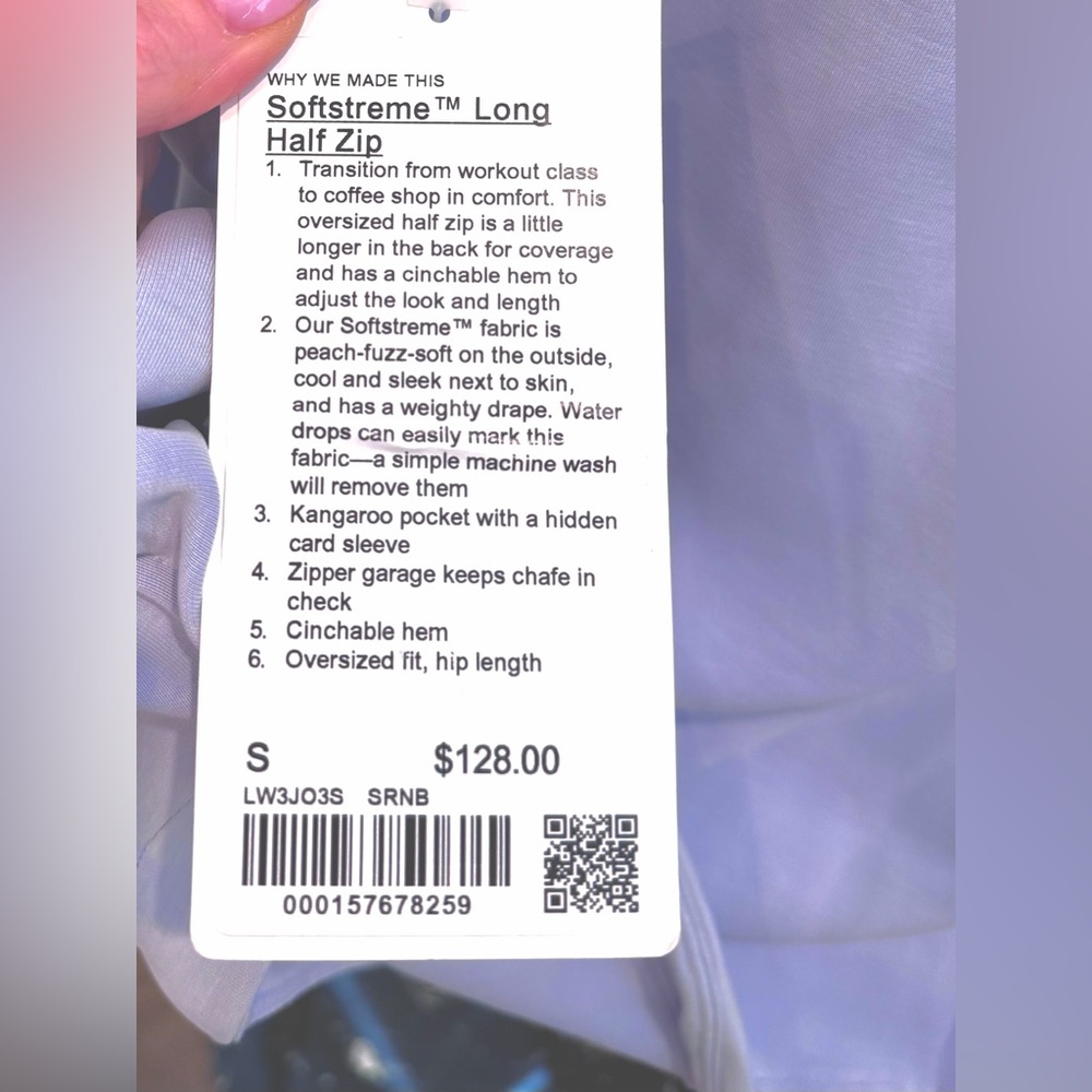 NWT LULULEMON BRUSHED SOFTSTREME HALF ZIP SIZE SMALL SERENE BLUE - Picture 11 of 13